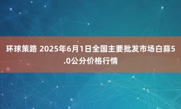 环球策路 2025年6月1日全国主要批发市场白蒜5.0公分价格行情