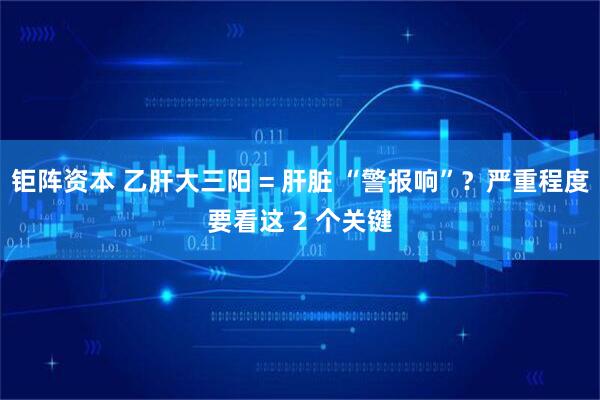 钜阵资本 乙肝大三阳 = 肝脏 “警报响”？严重程度要看这 2 个关键